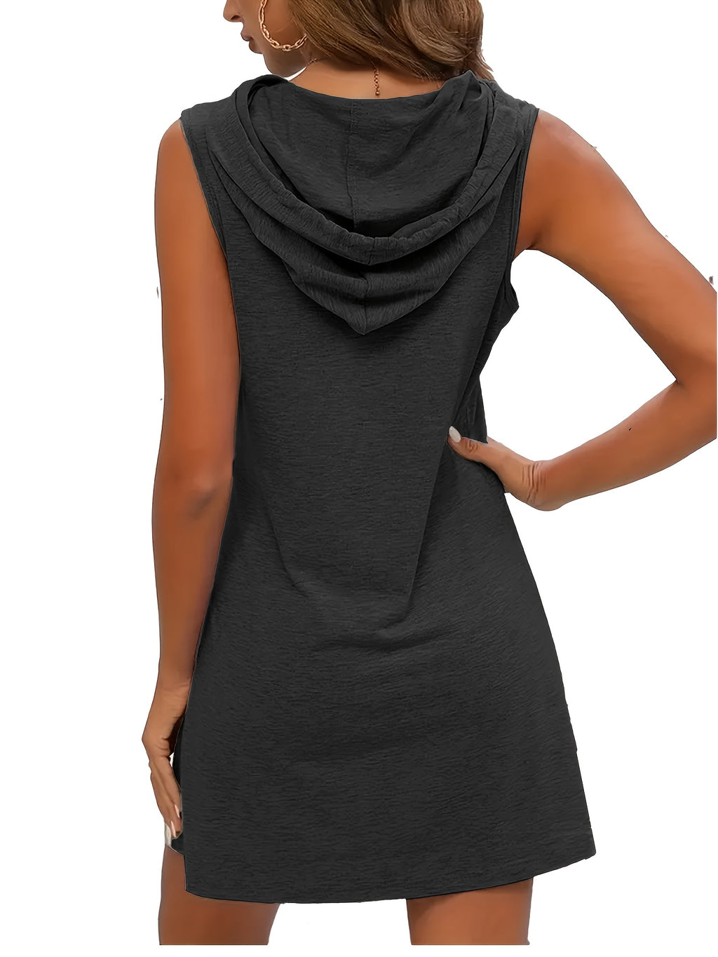 Multi-Piece Set: Women'S Colorful Vest with Hooded Dress
